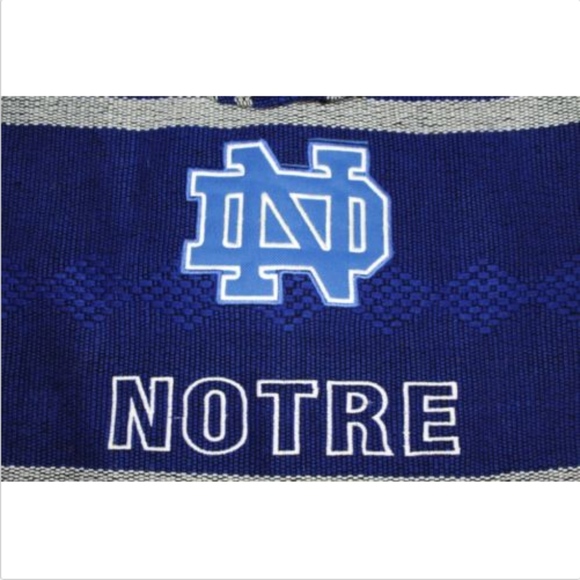 Handmade Notre Dame Blue Baha Drawstring Backpack - Picture 4 of 8